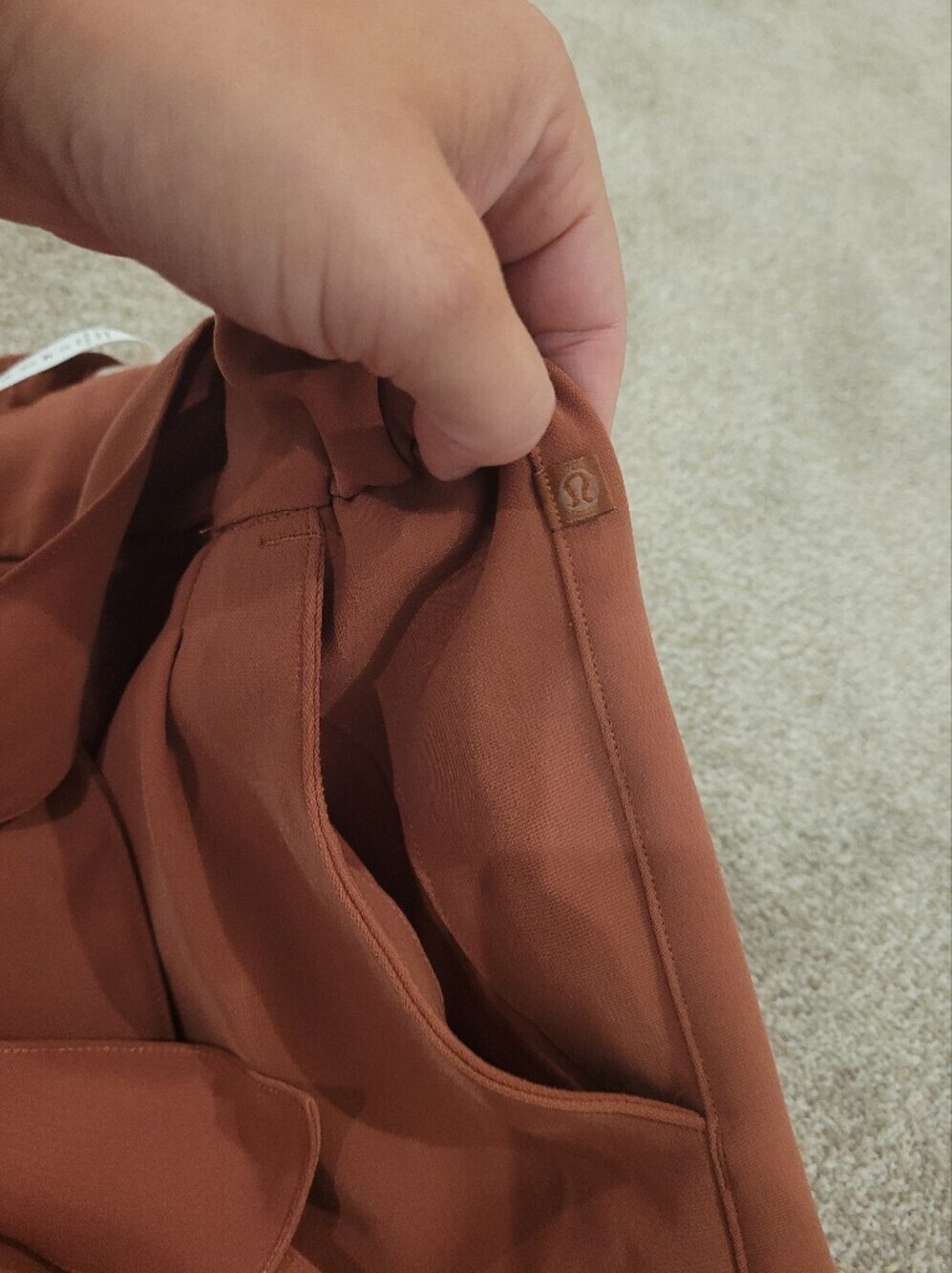 Lululemon Womens Tie-Waist Pencil Skirt in Rust Color Size 6 - Picture 4 of 6